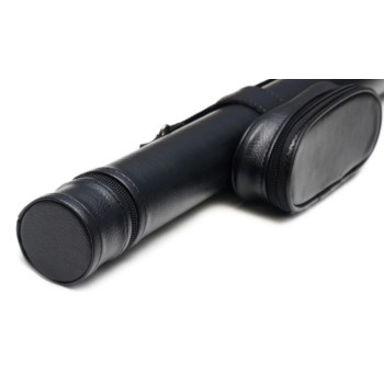 Тубус для кия с большим карманом черный гладкий