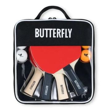 Набор ракеток для тенниса Butterfly Racket Set Easy 4 Bats 6 Balls